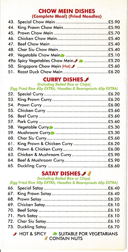 Menu of China City Takeaway in Penrhosgarnedd, Bangor