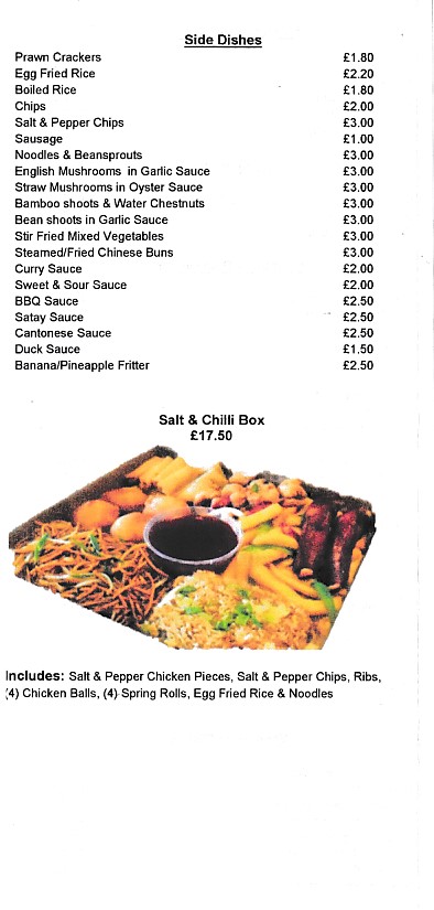 Menu of Eastern Origin, Chinese in Bangor