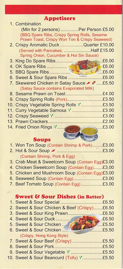 Menu of Ying Wah Chinese in Bangor