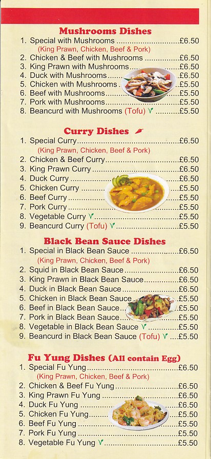 Menu of Ying Wah Chinese in Bangor