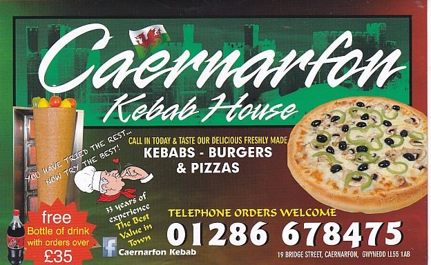 Menu of Caernarfon kebab House 