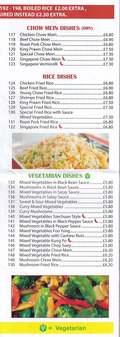 Menu of Lee's Chinese Takeaway in Caernarfon