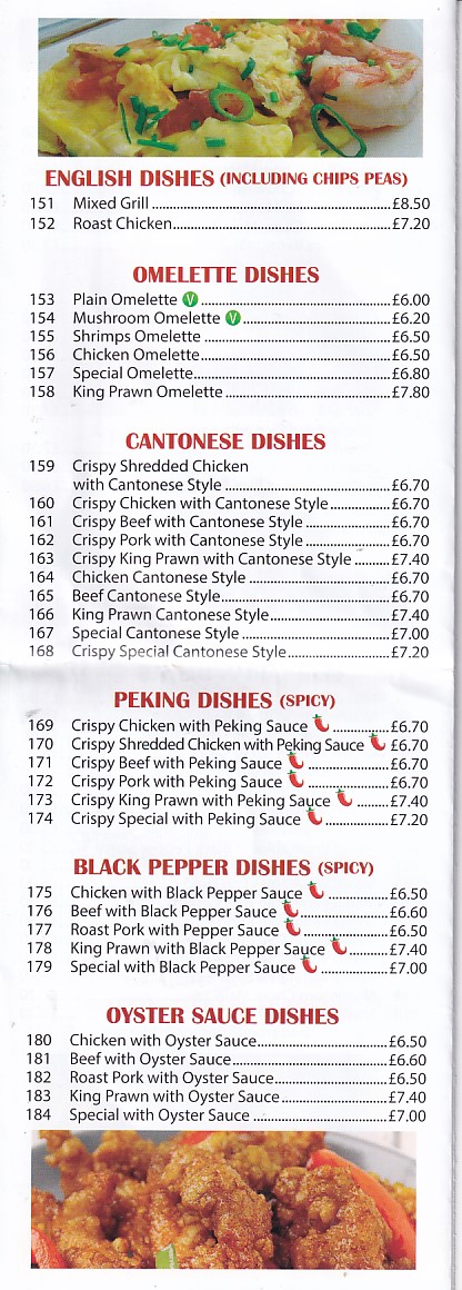 Menu of Lee's Chinese Takeaway in Caernarfon