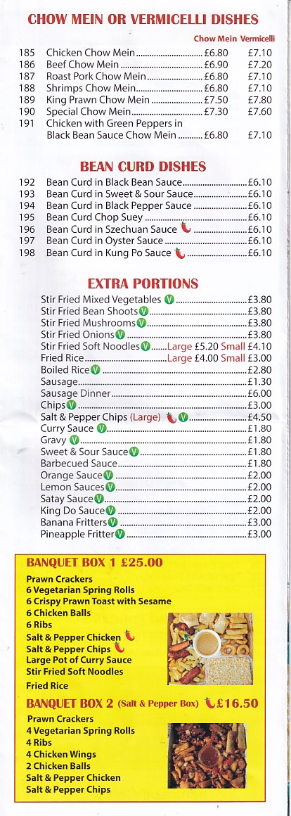 Menu of Lee's Chinese Takeaway in Caernarfon