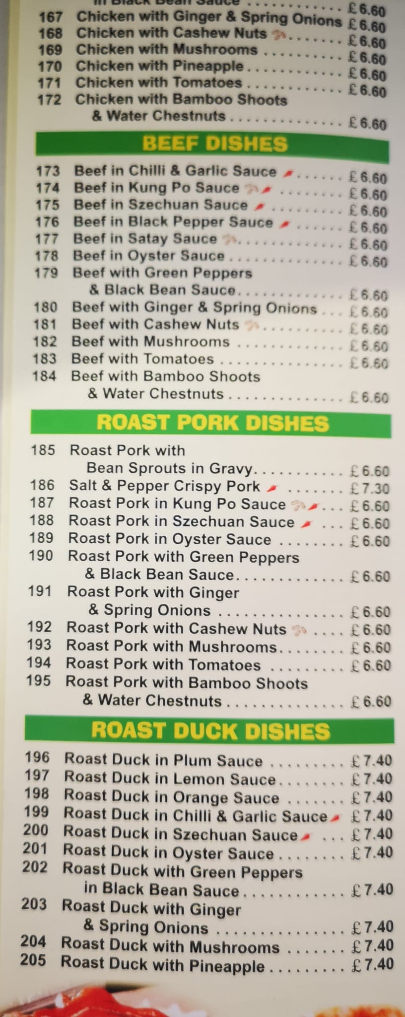 Menu of Lucky Fish Bar, Chinese takeaway in Caernarfon